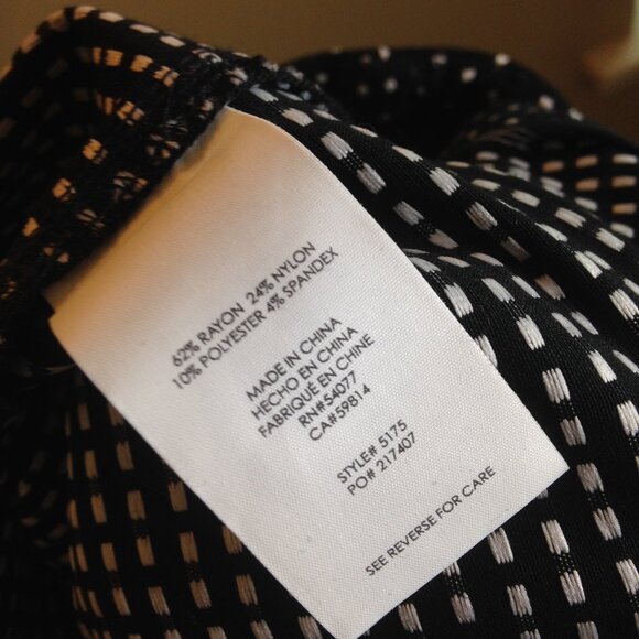 Cabi Dot Print Cropped Slack Pants Side Zip Black/White 6 - Picture 6 of 8